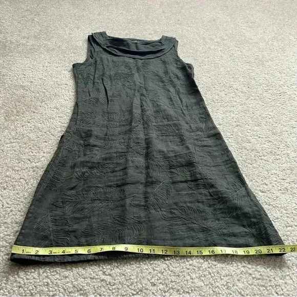 Lina Tomei Green Embroidered 100% Linen Sleeveless Dress Women’s Size Small. - Picture 8 of 16